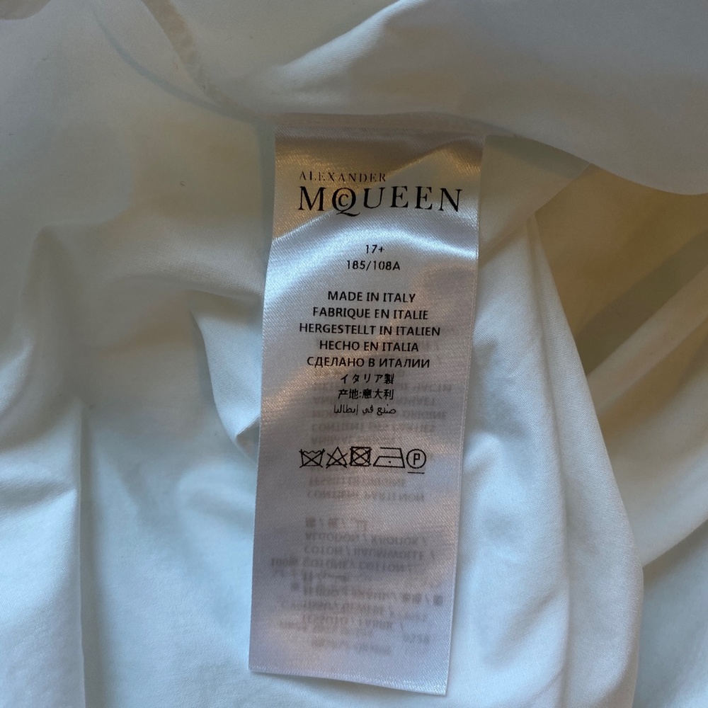 Alexander McQueen band collar button down shirt white  Size 17+  Ultra Luxury - Picture 11 of 13